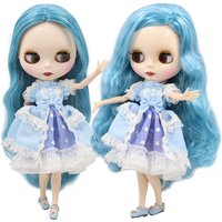 ICY DBS Blyth doll 1/6 bjd 30cm white skin nude joint body blue hair diy makeup girl gift .NO.BL6227