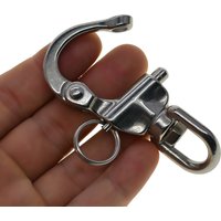 heavy duty stainless steel sweden nautical pull lock carabiner shackle swivel D ring connector DIY boat ship lanyard clasp