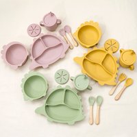 Vaisselle d'alimentation pour enfants, nouveau design, forme Kawaii, ventouse pour bébé, assiettes alimentaires, bols, tasse à boire, tasse à collation, articles pour bébé