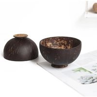 1pcs Natural Coconut Bowl Spoon set shell 12-15cm salad Noodle Rice fruit snacks wooden Tableware restaurant kitchen