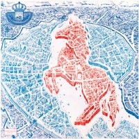 POBING Manual Hand Rolled Twill Silk Scarf Women Horse Map Square Scarves Echarpes Foulards Femme Wrap Lady Bandana Hijab 90CM