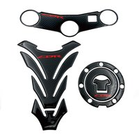 Motorcycle Tank Cap Tankpad Stickers Triple Top Three Tree Upper Clamp Front Yoke Protector Decals For Honda CBR 600RR 2003 2004