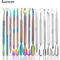 Nail Cuticle Pusher Nail Polish Remover Gel Nail Polish Peeler Scraper Stainless Steel Clean Manicure Tool for Fingernails