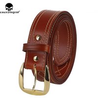 Emersongear Tactical Leather Belt Men's Waist SB6 Fancy Stitched 1.75 inch Duty Belt Brass Buckle Superior Saddle Belt EM9522
