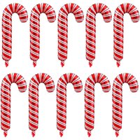 10/5Pcs Christmas Party Balloons Large Size Mini Candy Cane Foil Balloon Christmas Candy Round Globos for Christmas Decorations