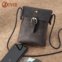 JOYIR Genuine Leather Crossbody Bag for Men Small Messenger Bags for Phone Pouch Cigarette Case Luxury Casual Shoulder Bag New
