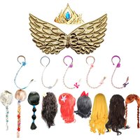 3-12T Party Accessory Princess Gloves Wig Braid for Girl Elsa Anna Sofia Aurora Rapunzel Belle Cinderella Birthday Costume Prop