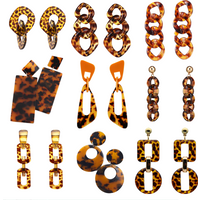 Vintage Leopard Acrylic Resin Dangle Earrings For Women Girls Big Geometric Statement 2026 Fashion Party Jewelry Bijoux