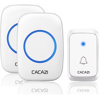 CACAZ Smart Home Waterproof Wireless Doorbell For Outdoor 4 Levels Volume 80DB 60 Chimes Home Calling Bell US EU UK AU Plug