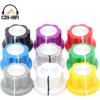 10pcs Vintage Audio AMP Pointer Knob ABS Plastic 1/4"6.4mm Brass Fluted skirt Knob for Guitar AMP Speaker Effect Pedal Stomp Box