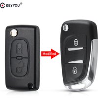 KEYYOU Modified Flip Car Key Shell Remote Key Case For Citroen C2 C3 C4 C5 C6 XSARA PICA For Peugeot 306 407 807 CE0523