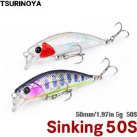TSURINOYA 50S NEW COLOR 5cm 5g Sinking Minnow Fishing Lure TROUT Artificial Jerkbait Hard Bait Pike Wobbler Crankbait