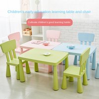 LazyChild Bunter Kinderschreibtisch, Lerntisch und Stuhl, ergonomischer Kinderschreibtisch, Tisch zum Lernen, Zeichnen, Kunststofftisch