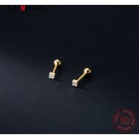La Monada Geometry Square Stud Earrings 925 Sterling Silver 925 Small Silver Earrings For Women Silver Pierced Girls Screw Nut