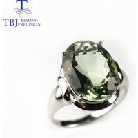 2026, 10ct natural green amethyst gemstone big ring,natural brazil gemstone jewelry 925 sterling silver fine jewelry for women