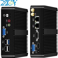 XCY Fanless Mini PC Intel Celeron J1900 Quad-Cores 2.0GHz 2x RS232 2x LAN Windows 10 Linux Embedded IoT Industrial Computer