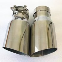 1PCS Universal 304 Stainless Steel Automobile Exhaust Pipe Muffler Car Accessory Modification
