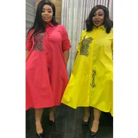 African mom dress ethnic costume shirt style dress diamonds decoration