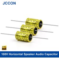 10Pcs 100V Horizontal Speaker Audio Capacitor Non Polarity Frequency Divider Crossover Polypropylene 1UF 1.5UF 2.2UF 3.3UF 4.7UF