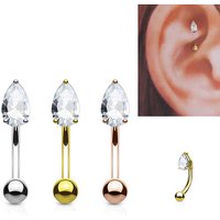16G 316L Surgical Steel Water Drop Ear Cartilage Tragus Helix Piercing Stud Earrings Eyebrow Wholesale Body Jewelry