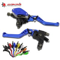 Alconstar- 7/8" CNC Motorcycle Dual Hydraulic Brake Clutch Master Cylinder Reservoir Lever Fit 50cc-300cc Sport Bike Street Bike