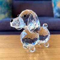 Crystal Dog Figurine Paperweight Crafts Collection Cut Glass Ornament Statue Animal Gifts for Kids Christmas Favors