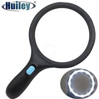 138 mm Big Lens Hand Held Illuminated 1.8x 5x Magnifying Glass Loupe Reading Magnifer for Low Vision Aids with 12 LED Light