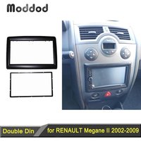 Double 2 Din Radio Fascia for Renault Megane 2 II 2002-2009 Stereo Panel Dash Kit Refitting Installation Trim Kit Frame Bezel