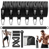 Workout Bar Fitness Resistance Bands Set Pilates Yoga Pull Rope Exercise Training Expander Gym Equipment for Home Bodybuilding