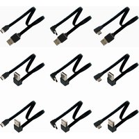USB-C Type C Male Left Right UP Down Angled 90 Degree to USB 2.0 Male Data Cable USB Type-c Flat Cable 0.1m/0.2m/0.5m/1m
