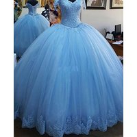 Ball Gown Quinceanera Dresses Charming Appliques Corset Full-Length Womens Sweet 16 Debutante Gowns Hot Sale 2021