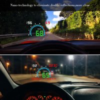 Large Screen Windshield Projector Car HUD Head Up Display Speedometer OBD2 Speed Overspeed Alarm Water Temp RPM Voltage