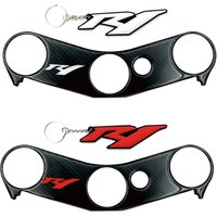 Motorcycle Pad Triple Tree Top Clamp Upper Front End Decals Carbon Fiber Stickers For Yamaha YZF1000 YZFR1 YZF-R1 2004 2005 2006