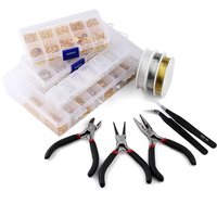 Ensemble d'outils de résultats de bijoux, anneau de saut ouvert/fermoir à homard/chaîne de queue/boucle à Clip/Kit de goutte/crochets de boucles d'oreilles/pour la fabrication de bijoux à faire