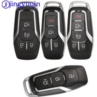 jingyuqin Smart Remote Key Case 3/4/5 Button For Ford Mustang Edge Explorer Fusion Mondeo Kuka Car Key Shell Uncut Blade