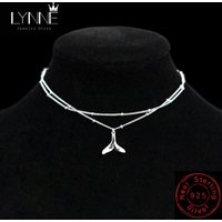 New Fashion 925 Sterling Silver Fishtail Pendant Double Layer Anklets Women Jewelry Summer Beach Charm Foot Chain Bracelet Gift
