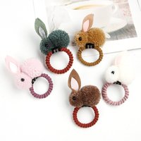 Fashion Cute Ball Rabbit Hair Ring Female tie rope Korean Elastic Rubber Hair Bands Bunny Hair Rope Children Hair Accessories