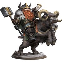 75mm 56mm Resin Model Kits Goat and Dwarf Warrior Figurine Unpainted RW-238
