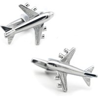 New Arrival Aircraft Cuff Links Silver Color Plane Design Quality Brass Material Men's Cufflinks