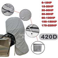 420D 6-225HP Boat Full Outboard Engine Cover Protection Waterproof Sunshade Dust-proof For 6-225HP Motor Grey