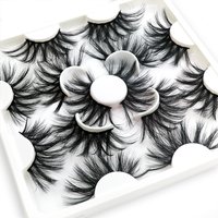 7 paires de cils en vison de 25 mm en vrac, cils naturels russes volumineux, 8 paires de faux cils 3D naturels en vrac