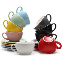High-Grade Ceramic Coffee Cups, Simple European Style Mug, Cappuccino Flower Cups, Latte, 220ml