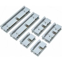 50Sets 2.54 mm IDC Socket Female 10 14 16 20 26 30 34 40 50 60 64Pin Flat Cable Connector for Box Header Male Gray white