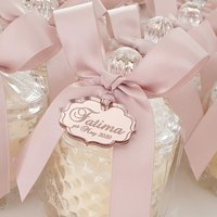 24 Pcs Personalized Chocolate Decorative Silver / Gold Mirror Name Plaques Favors Baby Shower Baptism Decorations(No Chocolate)