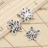 30pcs Charms Lovely Butterfly 14x12mm Tibetan Bronze Silver Color Pendants Antique Jewelry Making DIY Handmade Craft Pendant
