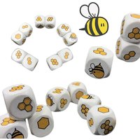 Jouets en bois de dés, 10 pièces, blocs de Cube de forme géométrique animale, jeux Montessori, jouets mathématiques éducatifs précoces pour enfants, abeille de dessin animé