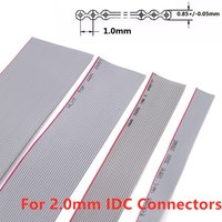 1Meter 1,0mm Pitch Grau Flach Band Kabel Für IDC 2,0 MM FC Stecker 10P/12P/14P/16P/20P/34P/40P 28AWG Draht