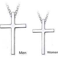 Trendy 925 Sterling Silver Necklace For Men Jewelry Female Classic Cross Pendant Necklaces Male Choker Bijou Lady Necklaces Hot