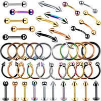 1PC/lot 16G Steel Helix Piercing Eyebrow Lip Labret Rings Stud Earring 6/8/10mm Tragus Barbell Tongue Bar Pircing Body Jewelry
