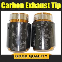 1 Piece Car Modify Forged Chrome Carbon Muffler Tip Exhaust System Universal Straight Stainless Gold Mufflers Nozzle